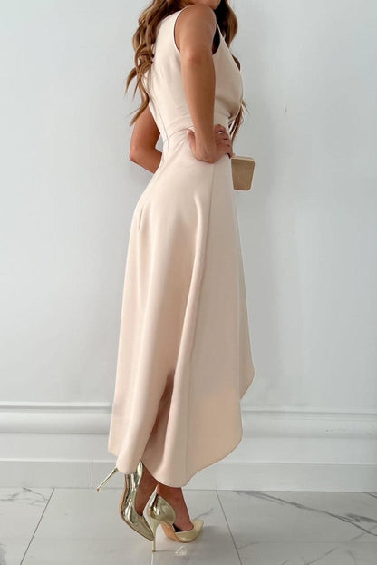 Women's midi dress with a V-neckline