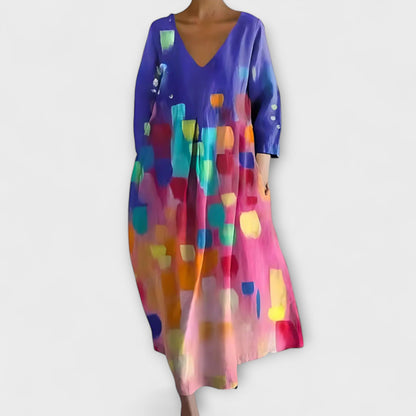 Vibrant V-Neck Maxi Dress for Every Occasion
