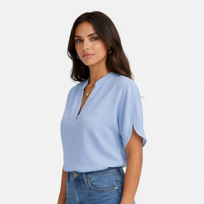 Women's blouse with a V-neckline