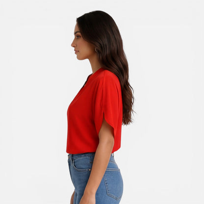 Women's blouse with a V-neckline