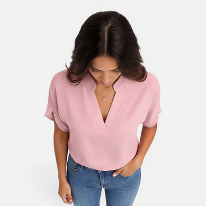 Women's blouse with a V-neckline