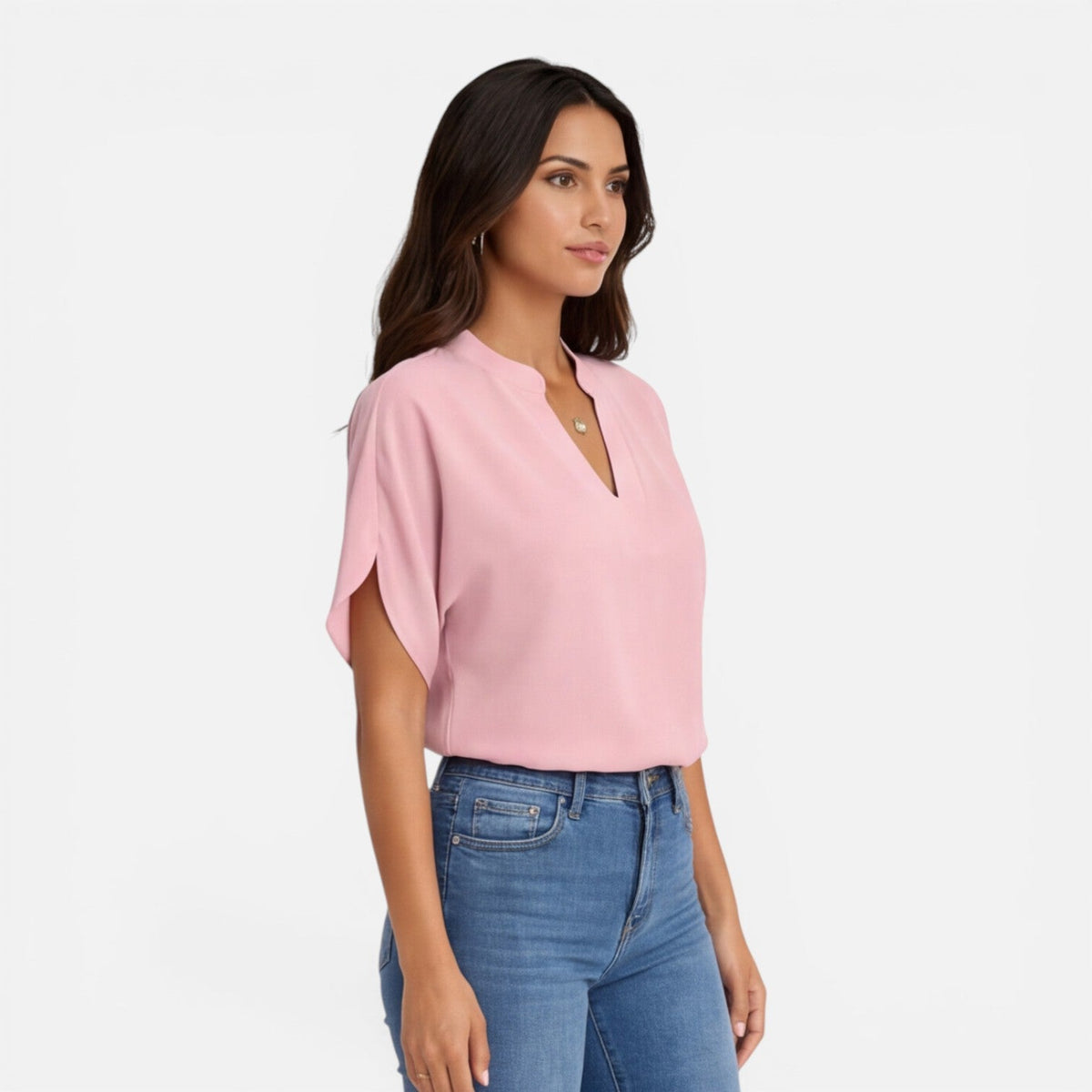 Women's blouse with a V-neckline