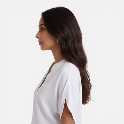 Women's blouse with a V-neckline