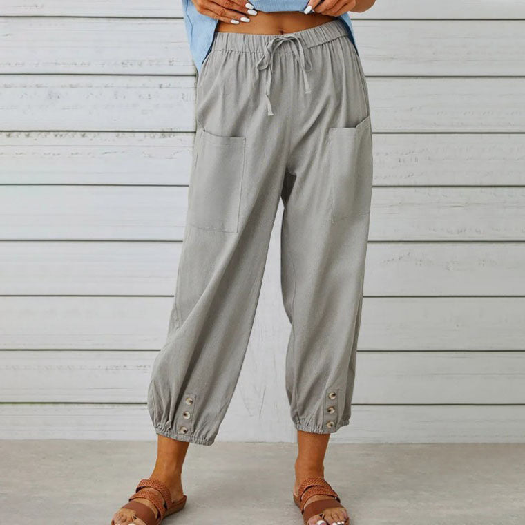 White Victoria lightweight wide-leg trousers, stylish and comfortable pants with a relaxed fit and elegant design.