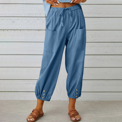 Victoria elegant lightweight wide-leg trousers in white, showcasing a comfortable and stylish pants design.