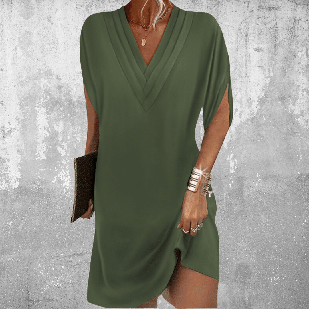 Women's dress with a V-neckline
