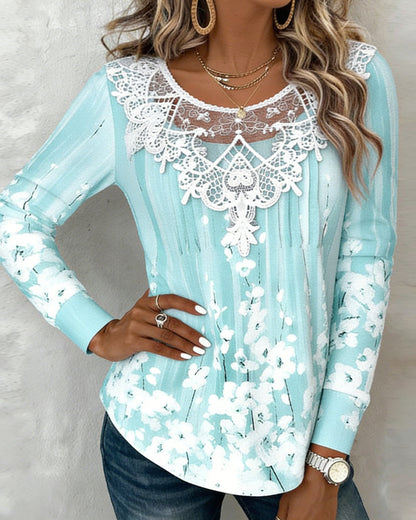 Women's long-sleeve floral blouse