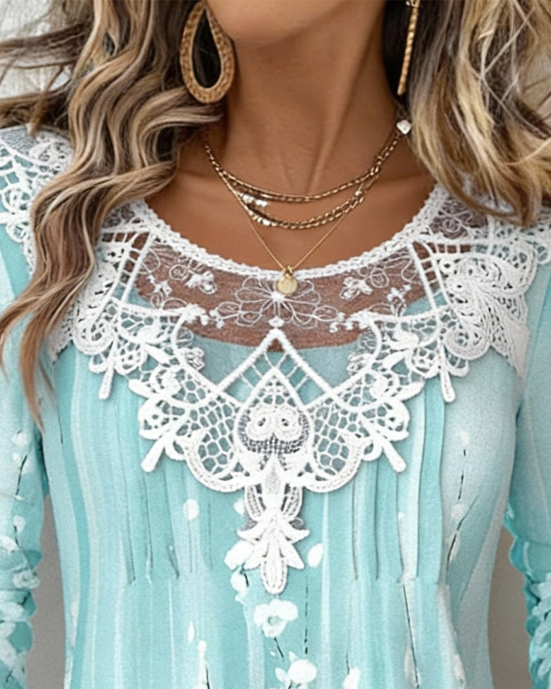 Women's long-sleeve floral blouse