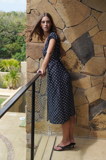 Wrap midi dress