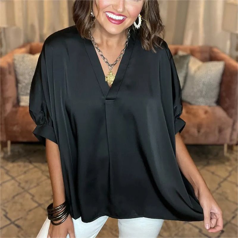 Women's blouse with a V-neckline
