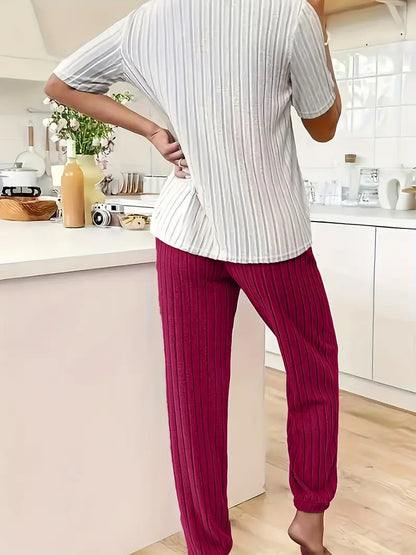 Women's Pyjamas with Heart Print Top & Pants | Two Piece