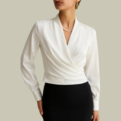 Women's blouse with a V-neckline
