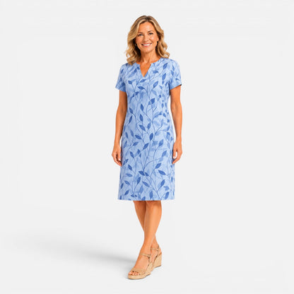 Women's midi dress with a V-neckline