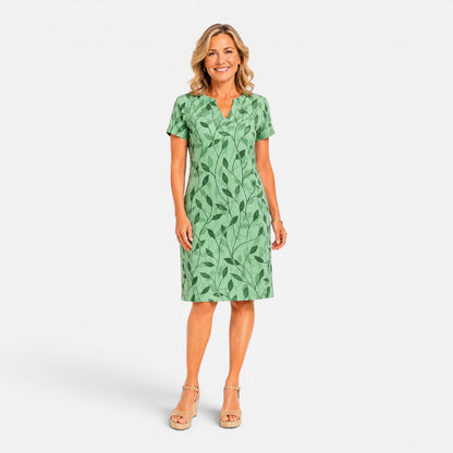Women's midi dress with a V-neckline