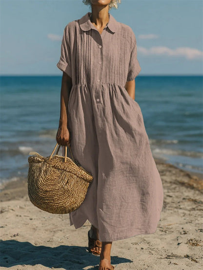 Women's dress with a button front