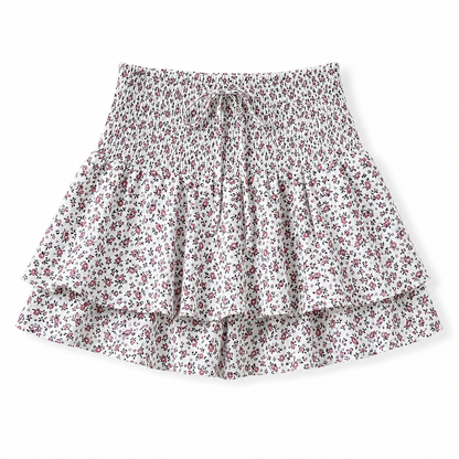 Women's Skort with Floral Print | Smocked Waist