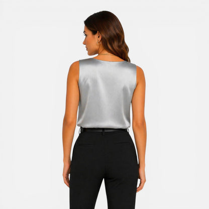 Women's sleeveless blouse with a V-neckline