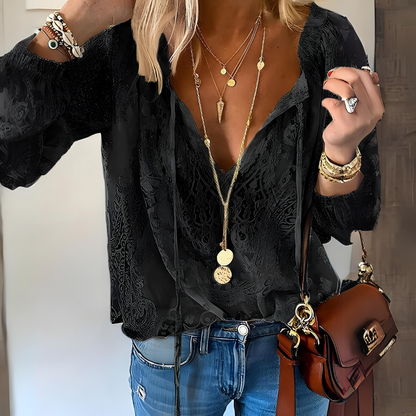 Women's blouse with a V-neckline