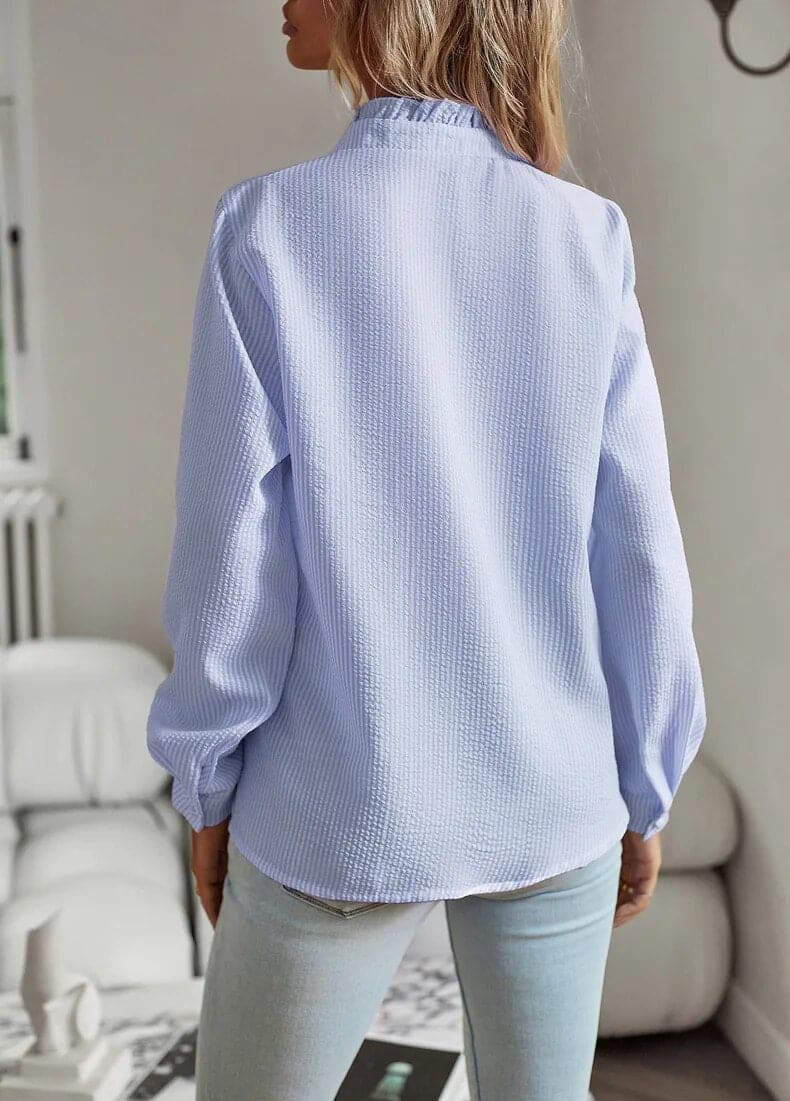 Women's long-sleeve blouse with a button front