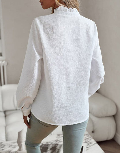 Women's long-sleeve blouse with a button front