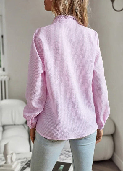 Women's long-sleeve blouse with a button front