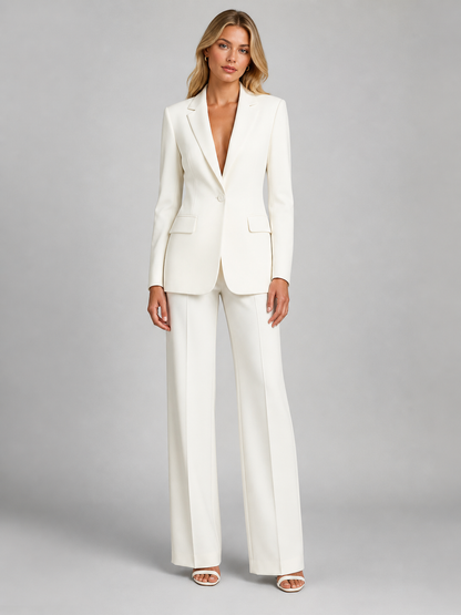 Women's blazer and wide-leg trousers set