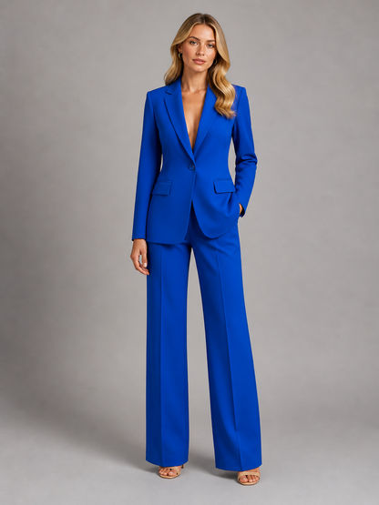 Women's blazer and wide-leg trousers set