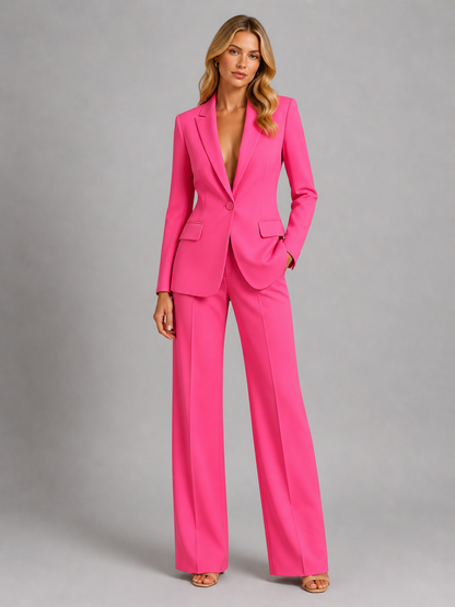 Women's blazer and wide-leg trousers set