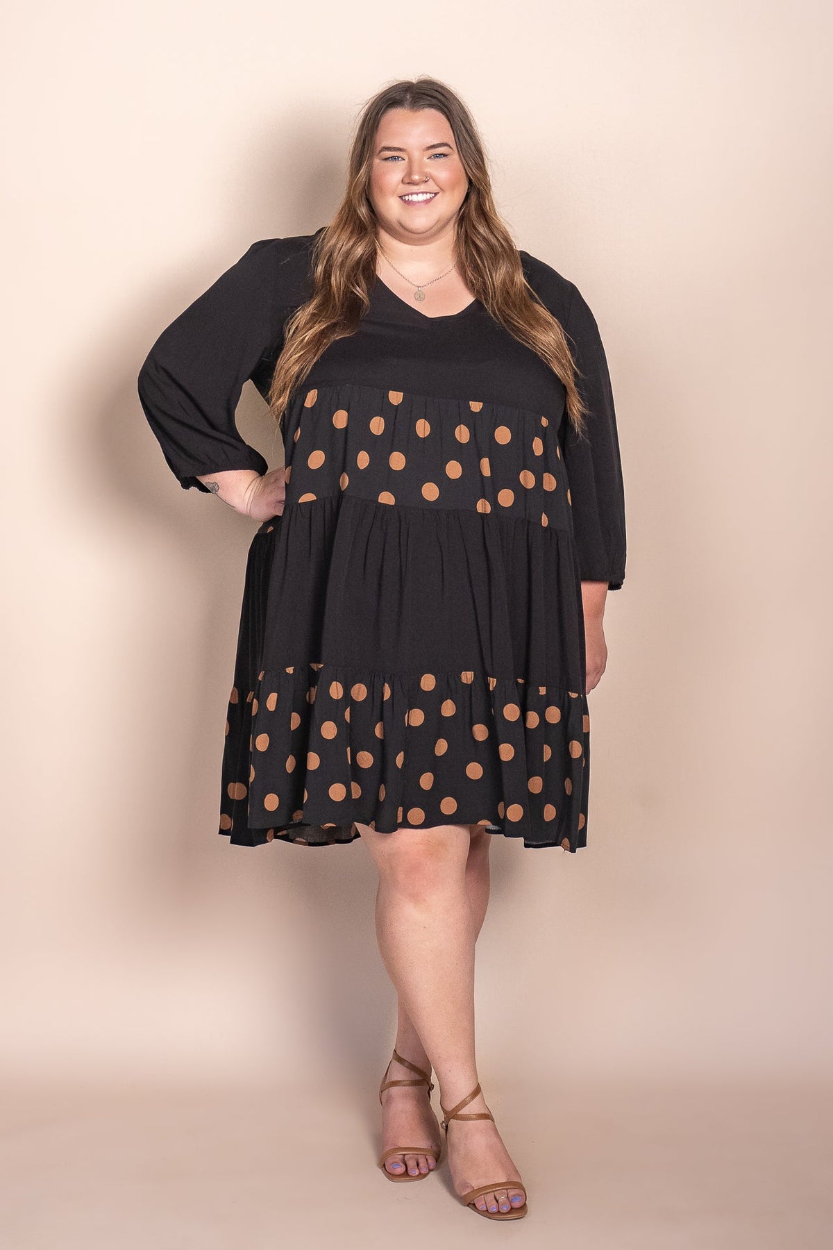 Tiered knee-length dress