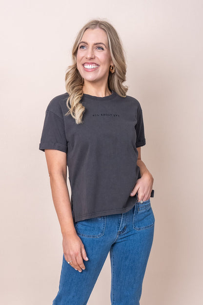 T-shirt with a round neckline