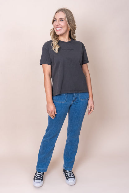 T-shirt with a round neckline