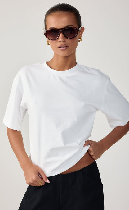 Cyra Baby Tee White - Charcoal Clothing