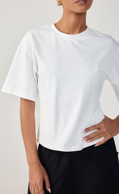 Cyra Baby Tee White - Charcoal Clothing